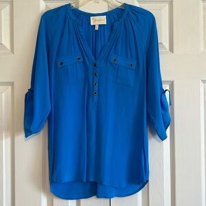 Yumi Kim blue silk top size small.